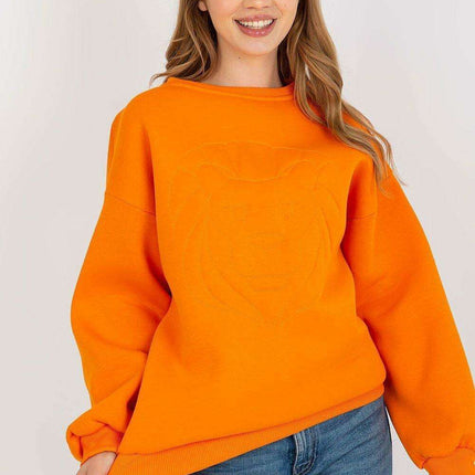 Chic Embroidered Cotton-Polyester Sweatshirt - Versatile One Size Fit