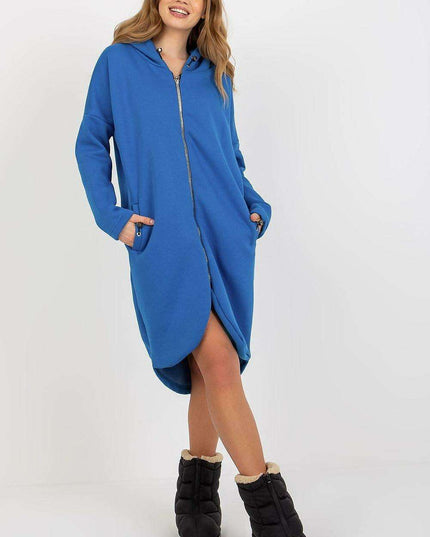 Trendy Parisian Longline Hoodie With Zip Details In Style
