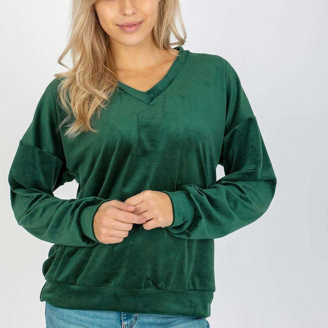 Heartfelt Elegance Velour Sweatshirt For Women Paris Chic