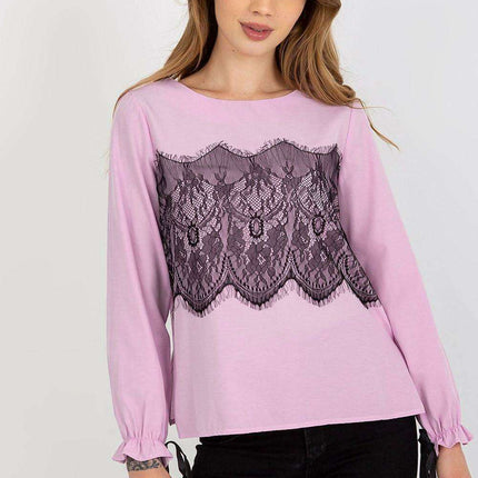 Chic Cotton Blouse with Exquisite Lace Details
