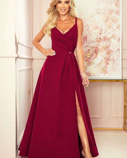 Striking Strapless Brocade Evening Gown by Numoco