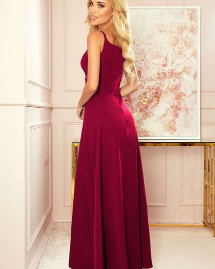 Striking Strapless Brocade Evening Gown by Numoco