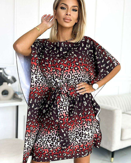 Olive Green Butterfly Dress with Belt by Numoco