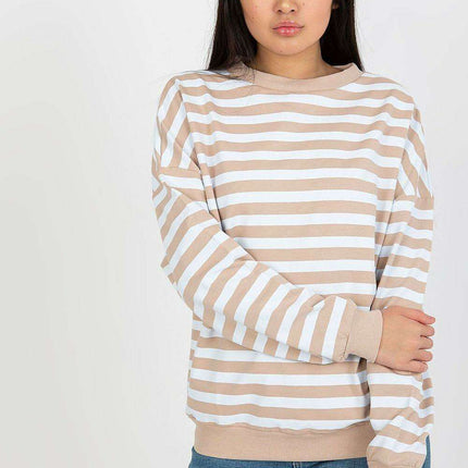 Chic Striped Cotton Sweater Round Neck Women Parisian