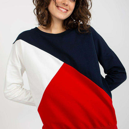 Chic Tri-Color Cotton Blend Pullover