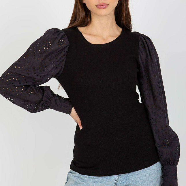 Sophisticated Lace Sleeve Blouse