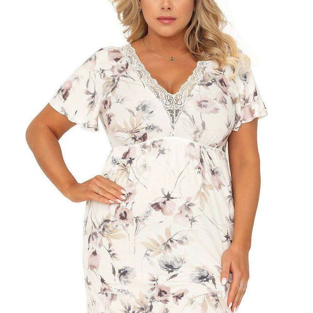 Blossoming Elegance Lace Nightshirt - Donna Collection