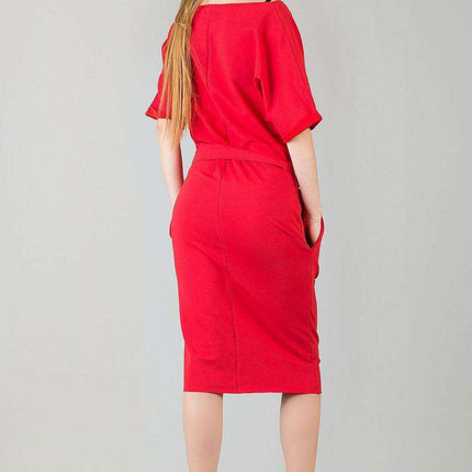 Elegant Kimono-Inspired Day Dress with Decorative Cuff Sleeves - Tessita Model 42696