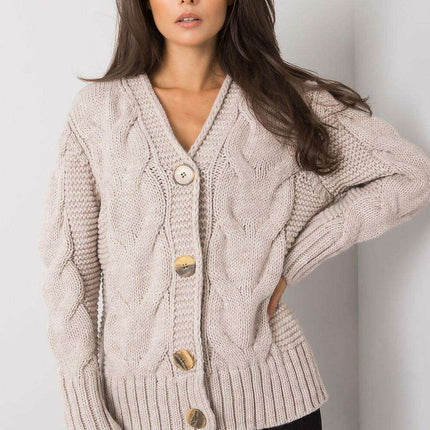 Chic Heart Neckline Cardigan With Parisian Charm For Women