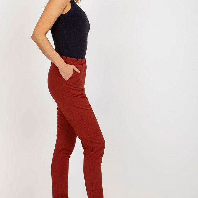 Chic Elastic Waist Women's Wool Blend Trousers for Effortless Style