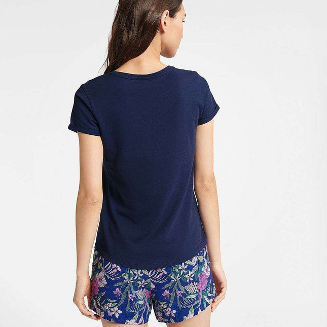 Navy Floral Elegance Women's Pajama Set