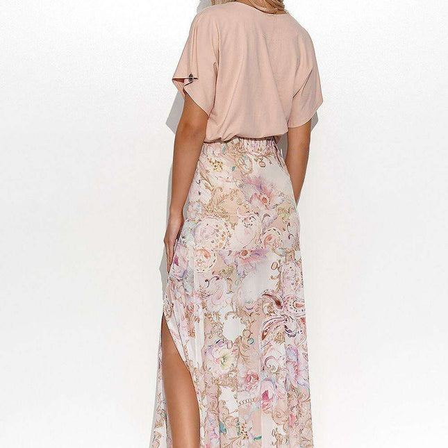 Chic Side Slit Flared Maxi Skirt for Effortless Elegance