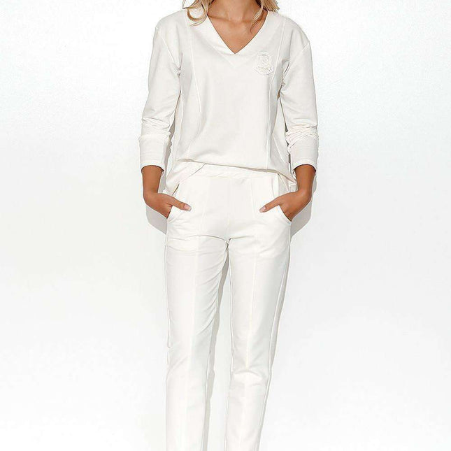 Chic Makadamia Elegance Tracksuit Set