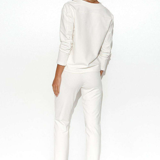 Chic Makadamia Elegance Tracksuit Set