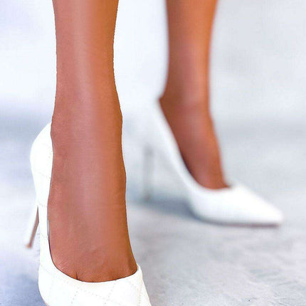 Elegant Quilted Stiletto High Heels – Eco Leather Women’s Pumps