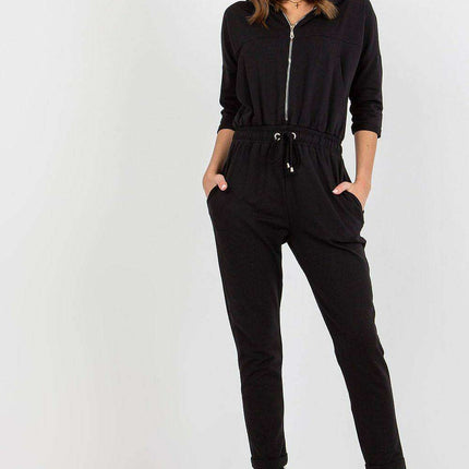 Hooded Zip-Up Jumpsuit with Adjustable Tie Features