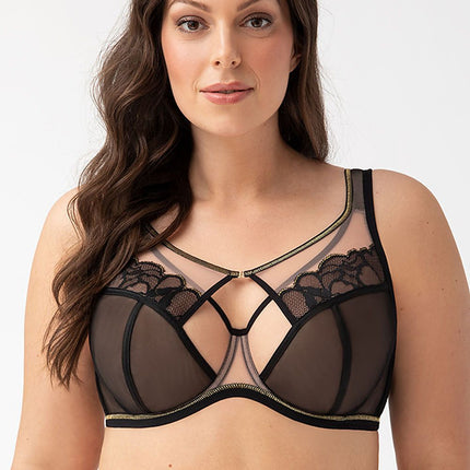 Gorsenia Lingerie Soft Comfort Bra with Adjustable Straps and Lace Det