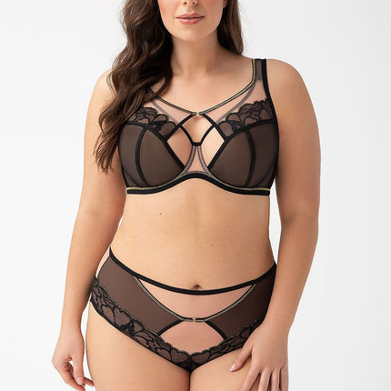 Gorsenia Lingerie Soft Comfort Bra with Adjustable Straps and Lace Det