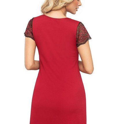 Lace-Trimmed V-Neck Nightgown by T!SSI