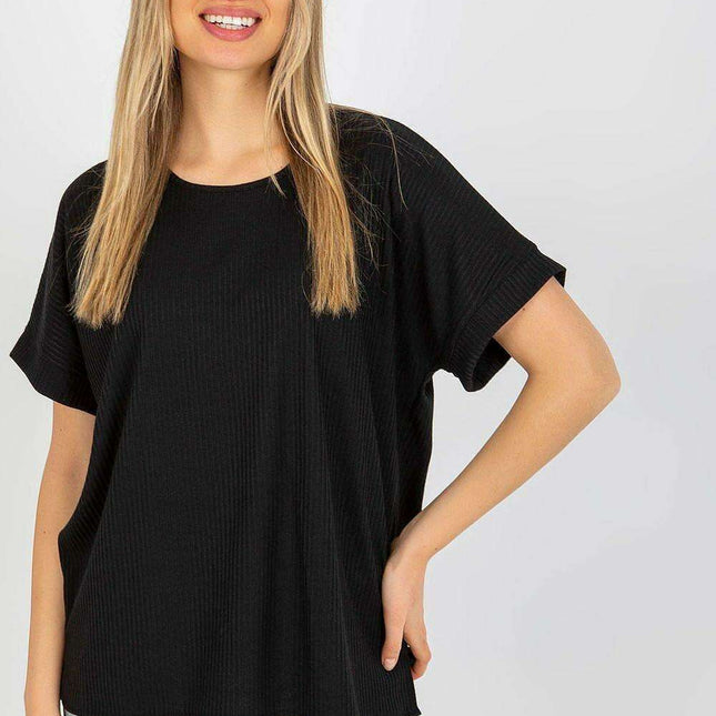 Chic Relaxed Ribbed Cotton Blouse