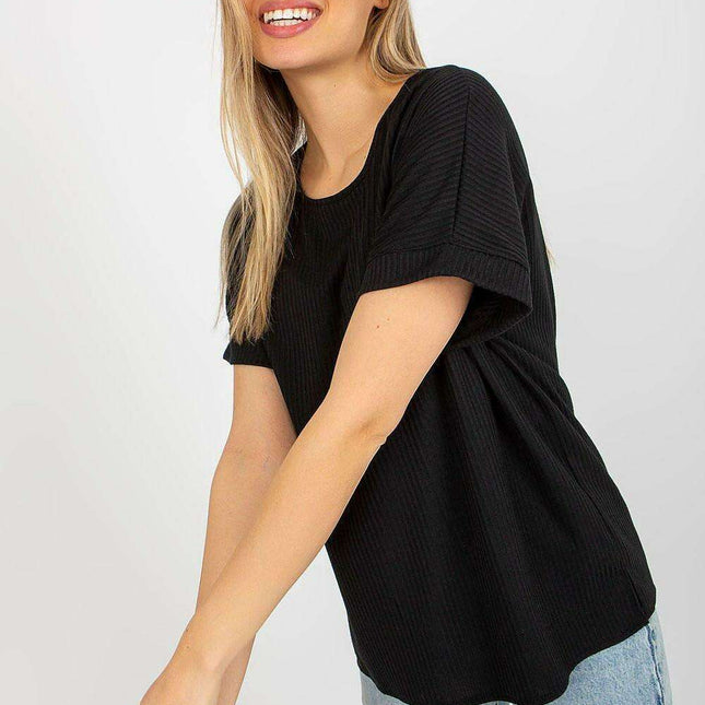 Chic Relaxed Ribbed Cotton Blouse
