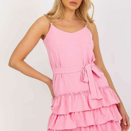 Elegant Chain Detail V-Neck Mini Dress