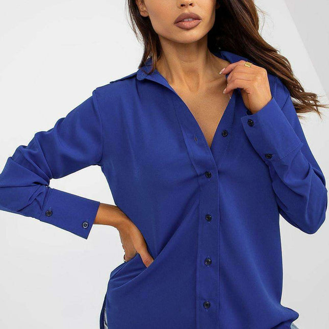 Essential Women's Cotton Blend Long Sleeve Button-Up Shirt