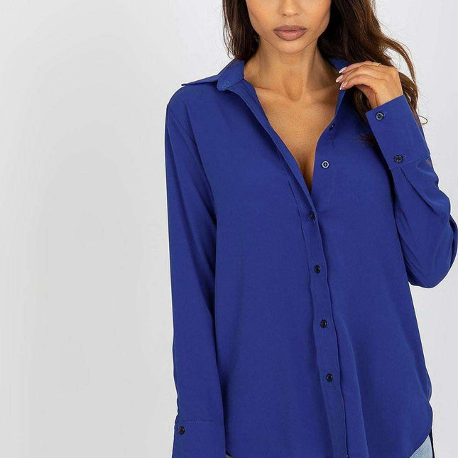 Essential Women's Cotton Blend Long Sleeve Button-Up Shirt