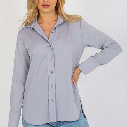 Essential Women's Cotton Blend Long Sleeve Button-Up Shirt