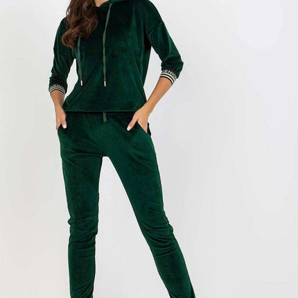 Luxurious Velour Hooded Lounge Set with Fashionable Detailing