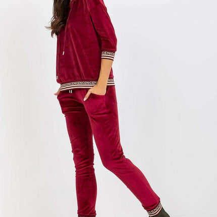 Luxurious Velour Hooded Lounge Set with Fashionable Detailing