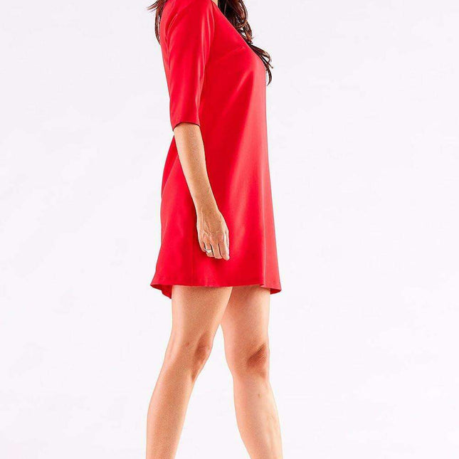 Sophisticated Trapezoidal Hem Mini Dress with Elegant Zipper Back