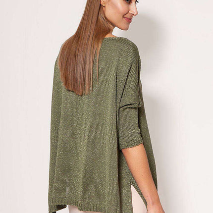 Luxurious Metallic Oversized Knit Sweater MKM
