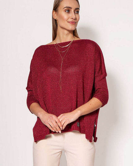 Luxurious Metallic Oversized Knit Sweater MKM