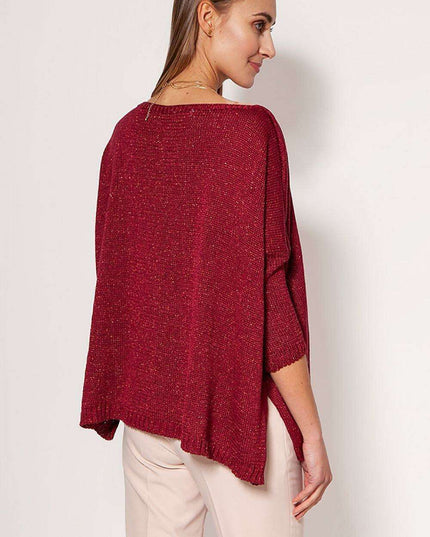 Luxurious Metallic Oversized Knit Sweater MKM