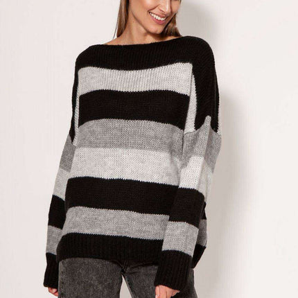 Cozy Striped Oversized Knit Jumper