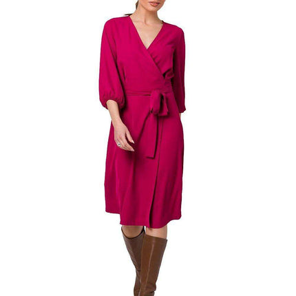 Elegant Flared Overlap Dress