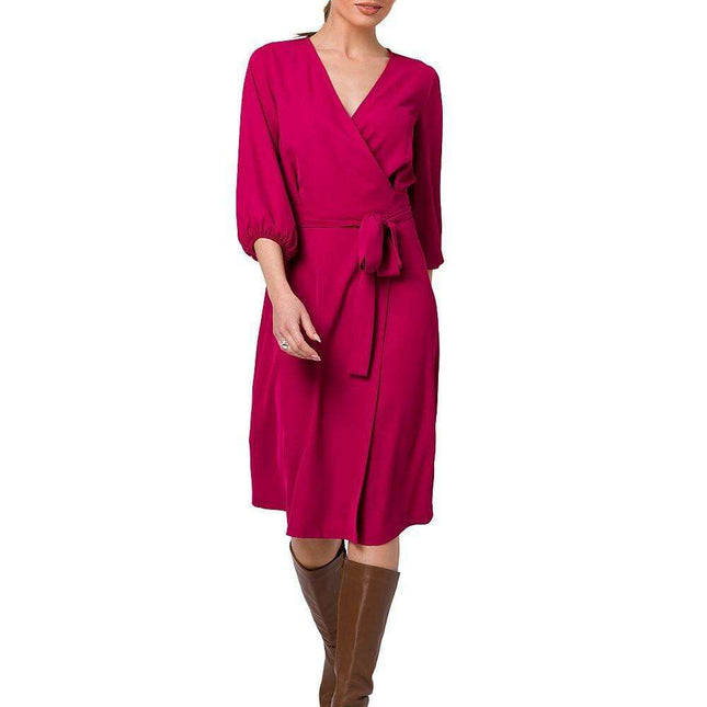 Elegant Flared Overlap Dress