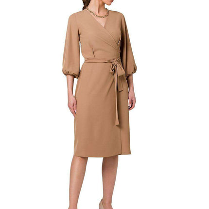 Elegant Flared Overlap Dress