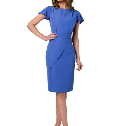 Elegant Cocktail Dress with Embellished Fabric Overlay