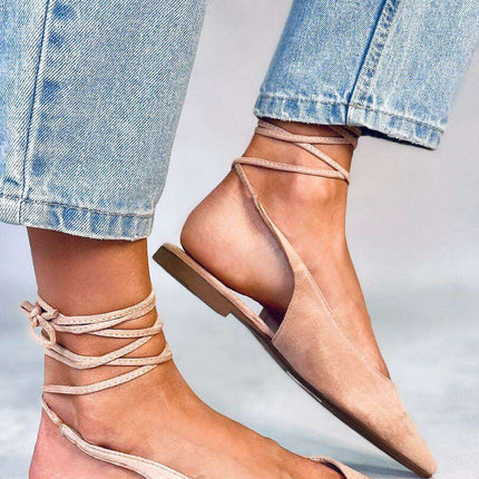 Chic Suede Open Heel Ballerinas - Model 177341