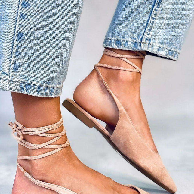 Chic Suede Open Heel Ballerinas - Model 177341