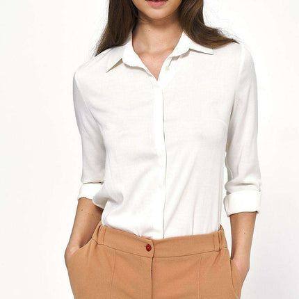 Elegant Long Sleeve Button Down Shirt For Women Blouse