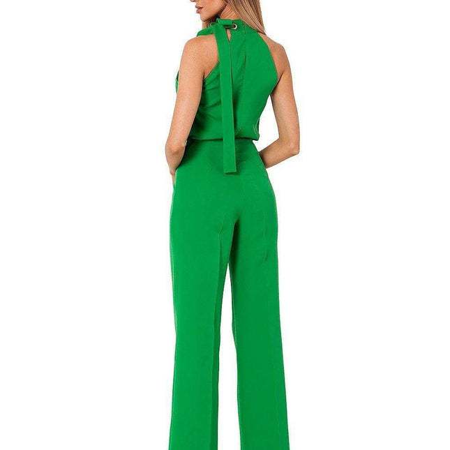 Chic Halter Neck Jumpsuit with Stylish Tie Detail