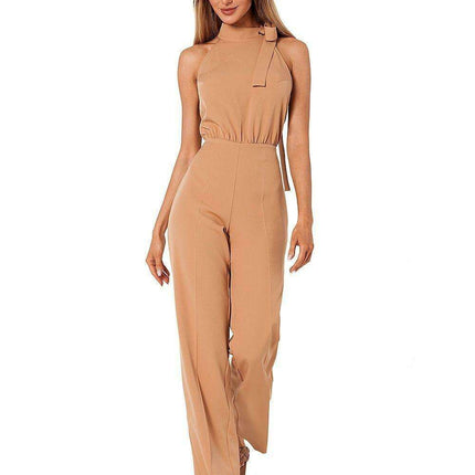 Chic Halter Neck Jumpsuit with Stylish Tie Detail