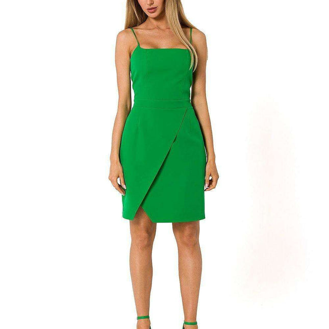 Chic Strappy Mini Dress with Alluring Deep Neckline