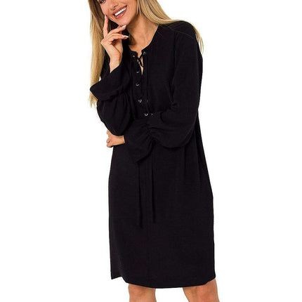 Chic Ruffle Sleeve Daydress with Unique Motif