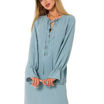 Chic Ruffle Sleeve Daydress with Unique Motif