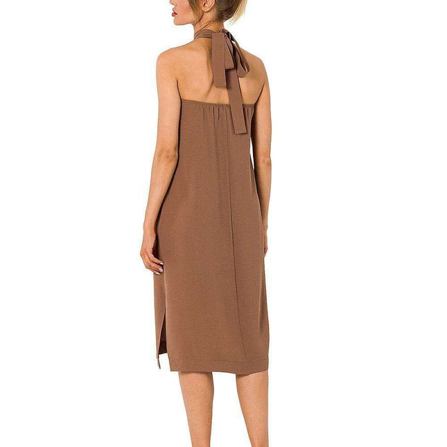 Sophisticated Halterneck Crepe Maxi Dress