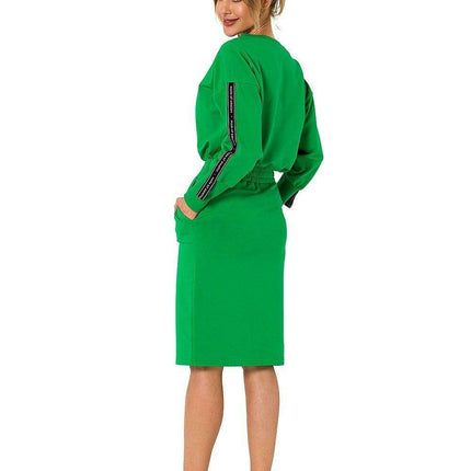 Knit Sweatshirt Skirt with Side Pockets and Elastic Waistband